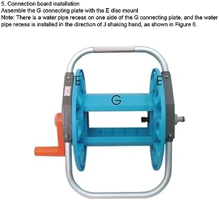 FLEXMAN Water Hose Reel Cart, G1/2 Zero Rust Upright Hose Reel, Heavy Duty Gardening Waterpipe Cart, Multi Purpose Steel Garden Floor Mount Hose Reel for 30M Hose - Image 3