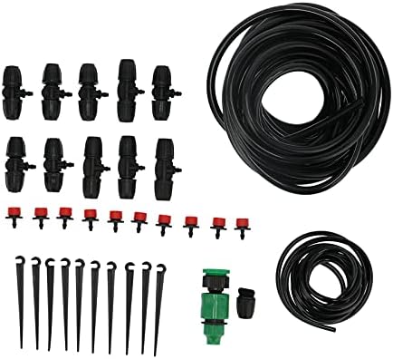 FLEXMAN 10M Drip Irrigation Kit, Adjustable Volume Water Dripper with Detachable Cover, Garden Automatic Watering Drip Irrigation System for Garden, Greenhouse, Flower Bed, Patio by flexman