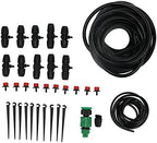 Drip Irrigation Kit Adjustable Water Drippers with 10m Hose Tee Connector Automatic Watering System for Garden Potted Plants Flower Box Plastic 32.8ft by plplaaoo