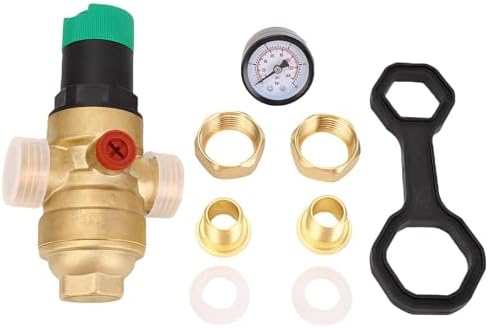 Water Pressure Regulator, 40 Microns Filter Drinking Water Pressure Regulator with Meter, Brass for Homes, Gardens, Buildings & Factories (3/4 inch (DN20)) - Image 6