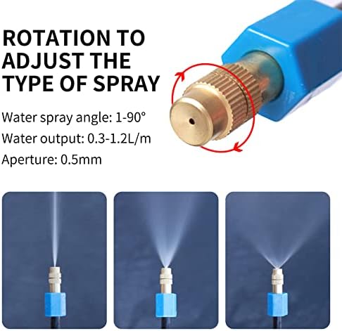 Outdoor Misting Cooling System Kit with 24v Silent Pump & Adjustable Nozzles & Flexible Misting Line & Filter, Patio Misters Mister System Drip Irrigation System for Outs(Size:20m Tube + 20 nozzles) - Image 2