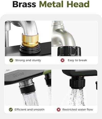 Diivoo 4 Zone Sprinkler Timer with Brass Inlet, Large Display - Image 5