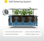 Permasteel Herb Garden Planter with Trellis Support, Self-Watering System with Water Level Indicator, Fits Multiple Herb Plants, for Basil, Flowers, Succulents, Indoor & Outdoor, White - Image 4