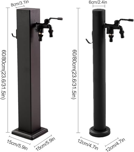 304 Stainless Steel Vertical Hose Stand with Faucet - Outdoor Antifreeze Water Dispenser Hydrant for Irrigation & Washing, 15x80cm (5.9x31.5in) - Durable, Weather-Resistant Design - Image 3