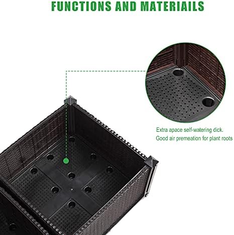 Raised Garden Beds, Planter Box, Self-Watering Plastic Planter for Indoor Outdoor Vegetables, Fruits, Potato, Flowers (6 Pcs) - Image 4