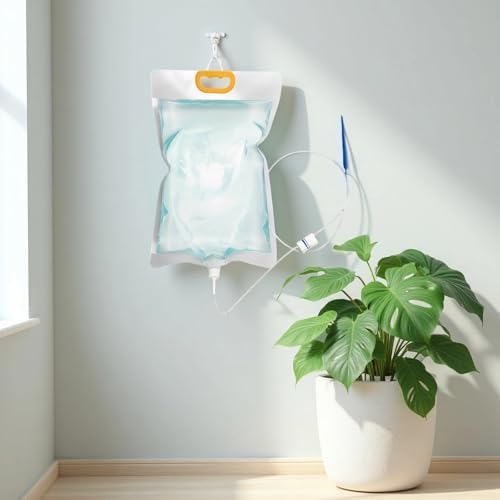 6 Pcs Plant Self Watering System, 118 fl oz / 3.5 L Automatic Plant Waterer, Slow Release Water Dripper for Plants, Travel Watering Bags for Potted Plants, with Top Handle - Image 2