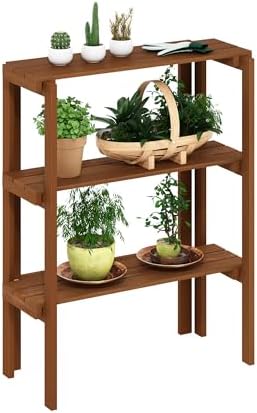Furinno TIOMAN Plant Shelf, 3-Tier Plant Stand, Display Shelf, for Multiple Pot, Easy Toolless Assembly, Patio, Balcony, Garden, Natural by Furinno-FitsYourSpaceFitsYourBudget
