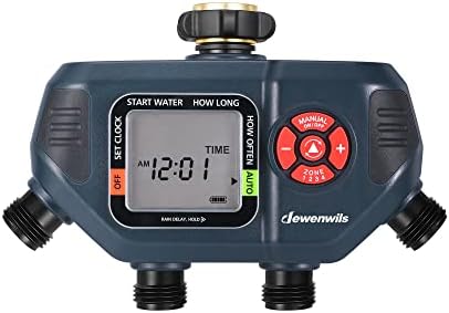 DEWENWILS Sprinkler Timer 4 Zone, with Rain Delay/Manual/AUTO Irrigation by DEWENWILS