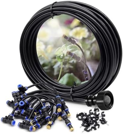 Atomizing kit, 360 Degree Adjustable Copper Sprayer atomizing System, Watering Plant Devices Nozzle Emitters Sprinkler for Garden, Flower Bed(15m) by Unknown