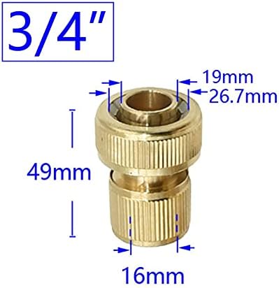 Hose Connector Adapter Brass 1/2 Inch 3/8 Inch 5/8 Inch 3/4 Inch Garden Hose Quick Coupling Copper Water Stop Connector 16mm 20mm Irrigation Hose Adapter 5pc (Color : 1I2 Waterstop) - Image 5
