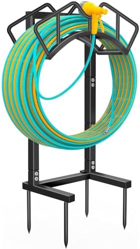 Qatsrin Super Stable Garden Hose Holder, Water Hose Reel holds 160ft, Black by Qatsrin