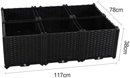 Hershii Rectangular Gardening Raised Bed Kits DIY Plant Growing Container Plastic Vegetables Herbs Flowers Large Deepened Planter Box for Balcony, Patio, Yard - Black - 46.06 X 30.7' X 14.96 Inches - Image 2