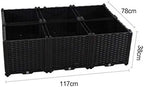 Hershii Rectangular Gardening Raised Bed Kits DIY Plant Growing Container Plastic Vegetables Herbs Flowers Large Deepened Planter Box for Balcony, Patio, Yard - Black - 46.06 X 30.7' X 14.96 Inches - Image 2