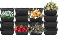 16 Pack Vertical Garden Planter,13 inch Wall Mounted Planter for Patio Indoor Outdoor Decor, Garden Self Watering Pot Balcony Plant Vegetable Fruit Herb Hanging Pocket Holder Flowerpot (Black) by kunghei