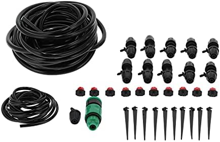 Drip Irrigation Kit Adjustable Water Drippers with 10m Hose Tee Connector Automatic Watering System for Garden Potted Plants Flower Box Plastic 32.8ft - Image 4