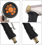 Garden Hose Nozzle with 9 Sprayer Patterns, Heavy Duty Metal High Pressure Hand Water Hose Nozzle Watering Plants and Lawn - Image 3