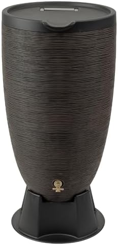 RTS Home Accents 50-Gallon Newport Rain Barrel with Stand and Removable Lid, Bronze Color by RTSCompaniesInc