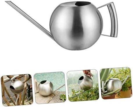 Lurrose Stainless Steel Watering Pot Long Spout Indoor Outdoor Gardening Kettle Plant Water Bottle with Ergonomic Handle and Opening for Succulents and Bonsai - Image 3