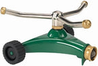 Dramm ColorStorm 3 Arm Whirling Sprinkler on 6" Wheeled Heavy Duty Metal Base, for Lawn, Yard, Garden and Large Area, Green, 70 Ft Diameter Reach by DRAMM