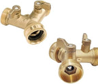3/4 Inch 2 Way Brass Garden Hose Splitter Y-Type Tap Watering Connector Distributor for Outdoor Faucet 1/2/3 Set for Water Faucet & Spigot(Brass 1pc) - Image 6