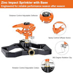 FANHAO Heavy Duty Pulsating Impact Sprinkler for Yard, 360 Degree Rotating Lawn Sprinklers with All Metal Base, Adjustable Large Area Irrigation Sprinkle for Garden, Covers Up to 5,800 Sq. Ft - Image 3
