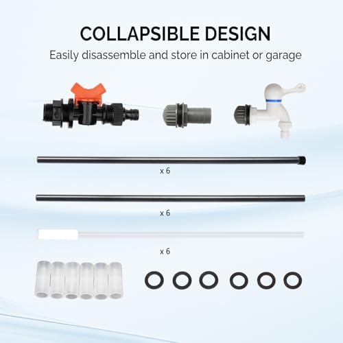 VINGLI 100 Gallon Collapsible Rain Barrel, Portable Water Storage Tank, Rainwater Collection System Downspout, Water Catcher Container with Filter Spigot Overflow Kit - Image 4