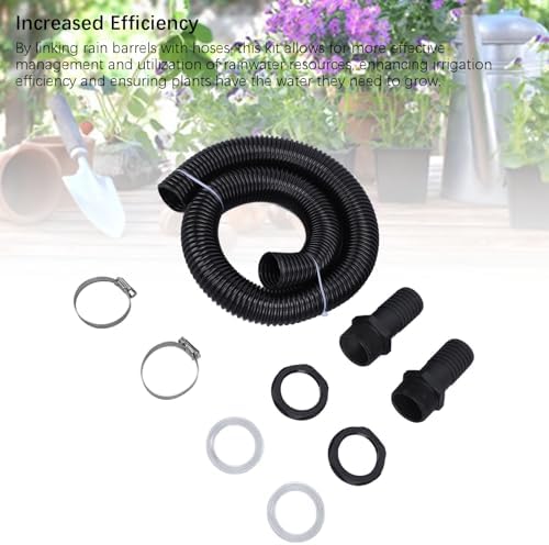 39.4 Inch Rain Barrel Diverter Kit, Plastic Hose Connector for Rainwater Collection Systems, Ideal Rain Barrel Accessory (with Hole Opener) - Image 3