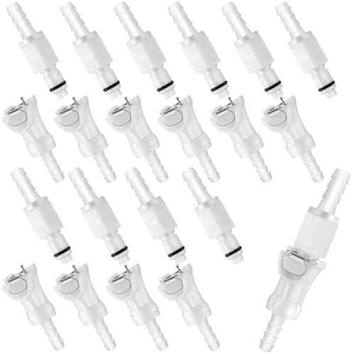 Chunful 20 Pcs 3/16" Quick Disconnect Connect Hose Barb Insert Fittings Plastic Male Female Coupling Connector 10 Female and 10 Male Connectors by Chunful