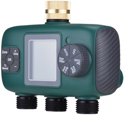 Haofy Brass Sprinkler Timer Programmable Water Timer with 3 Independent Programs Rain Delay Up to 15 Days Lock Feature for Yard Lawn Garden Flower Bed Vegetable Patch Soaker Hose (US Plug) - Image 3