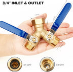 SheeChung RV Hose Splitter 2 Way Heavy Duty, Garden Hose Splitter With Stainless Steel Long Handle and Short Garden Hose 8ft x 5/8",Water Hose for Hose Reel Faucet,Lightweight,Leak Free,Flexible - Image 2