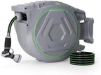 Retractable Garden Hose Reel, 100ft 5/8 inch Water Hose Reel for Gardening by Home