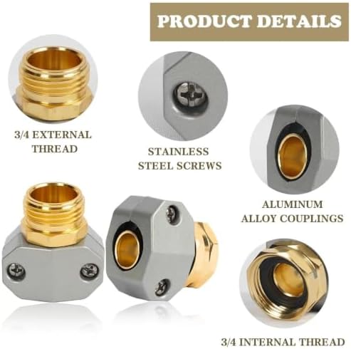 Garden Hose Repair Kit, Male Female Hose End Repair Fittings - Image 2