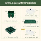 Vego garden Germination Bundle,4 Pack Jumbo and1 Pack Giga Seedling Trays with Seedling Tray Lids and 10" x 20" Bottom Watering Trays - Image 2