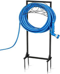 Garden Hose Holder, Freestanding Hose Reel Stand 4 Spikes, Heavy Duty Water Hose Hanger Rack Holds 160 FT, Rust-Resistant Metal Organizer Holds for Yard Lawn Garden Outside by WGCTEK