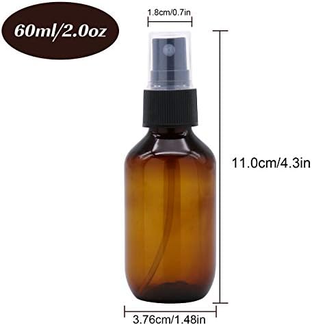SYNTECSO 2oz Amber Plastic Spray Bottles, Fine Mist Water Bottle, 96 Pack - Image 3