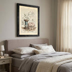Framed Canvas Wall Art Vintage Sewing Kit Jasmine Earthy Sepia Botanical Spool Canvas Print Poster Black Frame Wall Decor for Craft Room Studio Cottagecore, Antique Encyclopedia Art - 24x36 Inch - Image 6