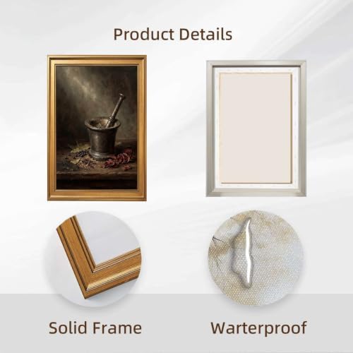 Gold Vintage Framed Still Life Mortar and Pestle Wall Art Print - Image 2