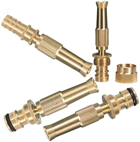 2 pcs Adjustable Brass Nozzle 1/2 3/4 Garden Hose Copper Adapter Quick Water Connector(E) - Image 3