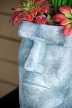 Easter Island Moai Cement Planter, 9 Inch, Gray - Image 7