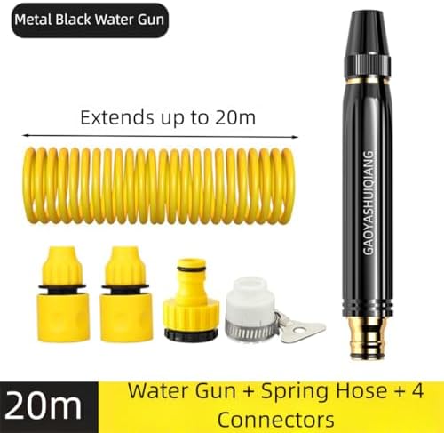 High Pressure Hose Nozzle Sprayer, Home High-Pressure Car Wash Water Gun with Booster Nozzle and Hose, Jet Nozzle Power Washer for Garden Hose for Plant Watering Lawn Car (D) - Image 2