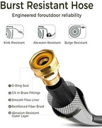 GLAHODEN Retractable Garden Hose Reel 5/8 in x 90 ft, 2025 Upgraded Dual Ratchet Lock UV & Freeze Protection Brass Seal Slow Retraction Anti-Tangle Hose 180°Swivel Reinforced Scaffold Wall Mount - Image 3