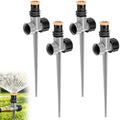 Tioncy 4 Pack Metal Lawn Sprinkler for Yard Garden Hose Sprinkler on Spike Base with Sprinklers Stake 360 Degree Adjustable Grass Water Nozzle for Grass Patio Irrigation Nurseries Greenhouse by Tioncy