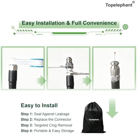 100FT Sewer Jetter Kit for Pressure Washer, 5800PSI High Pressure 1/4’’ NPT Drain Cleaner Hose, 5 Multi-Functional Nozzles with Full Accessories & Bonus Gifts - Image 5
