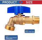 VIHOSE 10 Pack Brass Hose Bibb 1/2" MIP X 3/4" MHT Male Thread Valve, Blue - Image 2