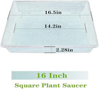 NIMYAU Square Plant Saucer 12 Inch 2 Pack 6 8 10 12 14 16 18 20 Inch, Plant Trays for Pots Heavy Duty Plastic Plant Saucers for Indoors Outdoors, Flower Pot No Holes Plant Drip Trays - Image 2