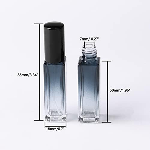 45pcs 10ml Mini Glass Spray Bottles Square Gradient Black Cap - Image 2