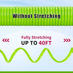 AUTOMAN Recoil Garden Water Hose 50 ft, EVA Curly Water Hose with Brass Connectors, Garden Hose Coil,Includes 7-Pattern Function Sprayer,Retractable,Corrosion Resistant Garden Coil Hose.Green - Image 6