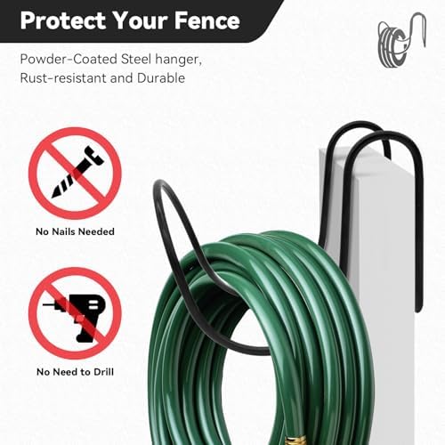 Heavy-Duty Wall Mount Hose Holder, Holds 50-150 FT Hoses, Matte Black - Image 4