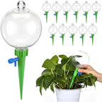12 Pcs 17 oz Plant Watering Globe with Adjustable Spike, Green by Acellegic