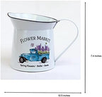 White with Blue Truck 'Flower Market' Pitcher - Image 3